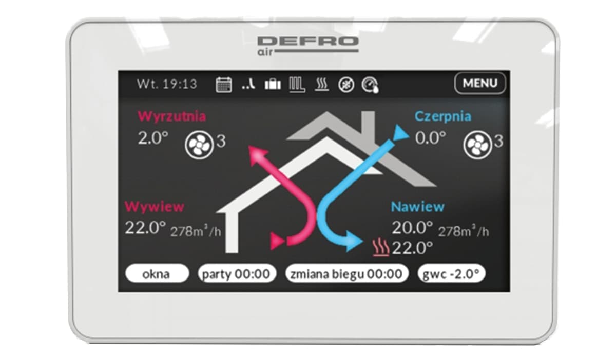 Rekuperator DEFRO DRX 250 V S wymiennik standardowy